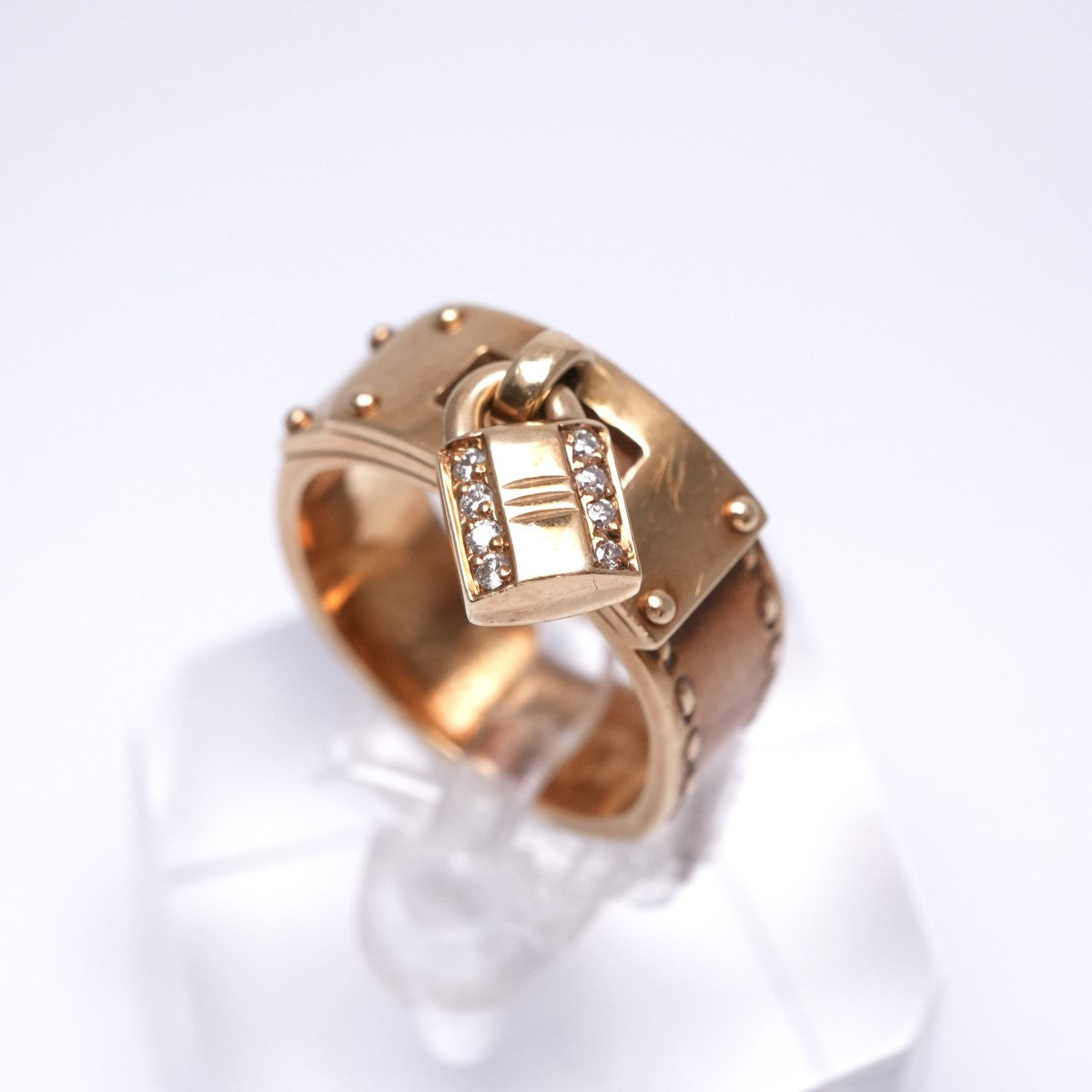 HERMES 爱马仕 Kelly Kelly 环750金色古董古董稀有稀有标志性钻石珠宝