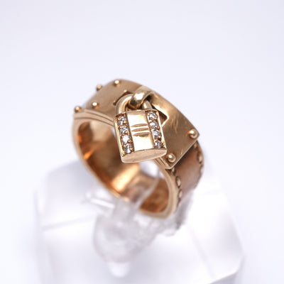 HERMES 爱马仕 Kelly Kelly 环750金色古董古董稀有稀有标志性钻石珠宝