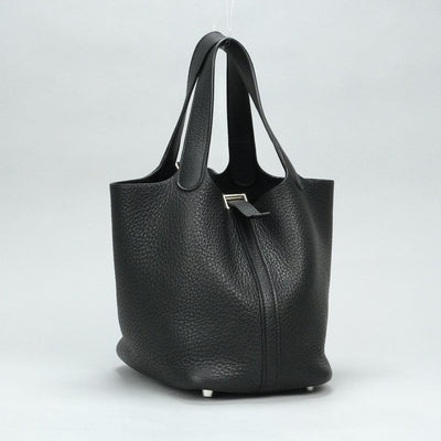 HERMES HERMES Picotin PM Picotin PM Picotin 18 Tote bag Toryon Clemence Noir Black Silver Metal Fittings Handbag