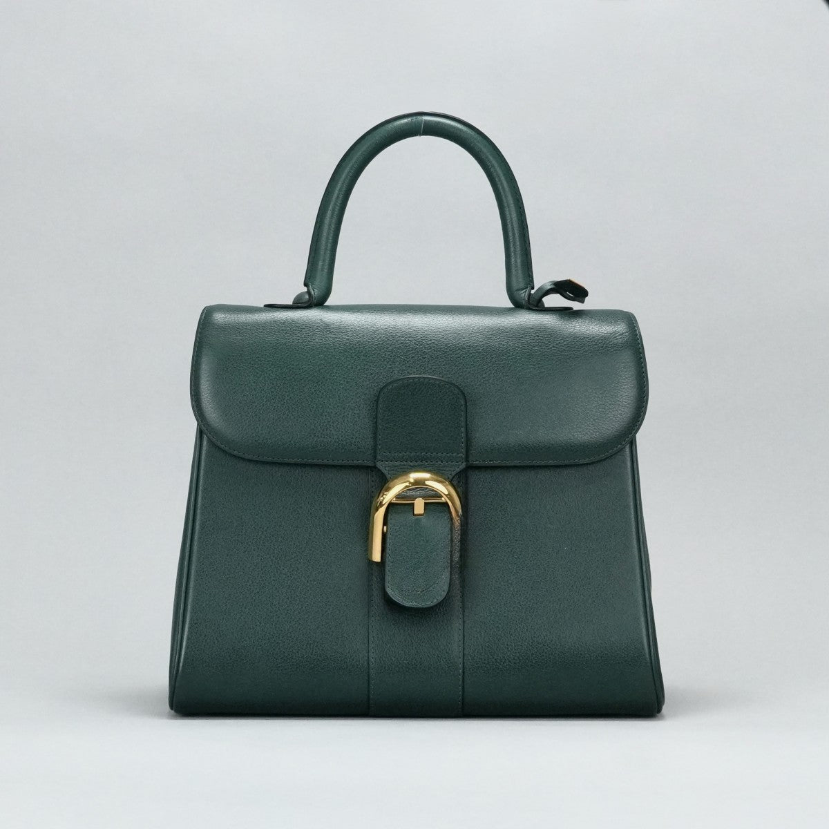 DELVAUX DELVAUX Brillon MM Brillon MM bag, tote bag, leather, green, green, gold hardware, handbag, shoulder bag, 2-way bag