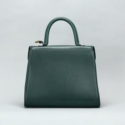 DELVAUX DELVAUX Brillon MM Brillon MM bag, tote bag, leather, green, green, gold hardware, handbag, shoulder bag, 2-way bag