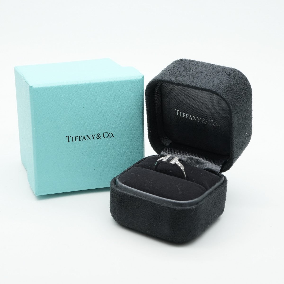 Tiffany & Co. Tiffany & Co. 와이어 링 T- 와이어 18K 화이트 골드 Tiffany & Co. T- 링 750wg 실버 다이아몬드 화이트 골드