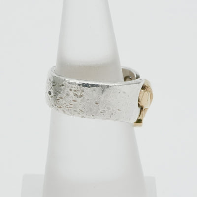 HERMES 헤르메스 러시 러셋 russet ring au750/ag925 실버 실버 리본 조합 골동품 금