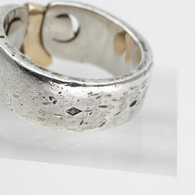 HERMES 헤르메스 러시 러셋 russet ring au750/ag925 실버 실버 리본 조합 골동품 금