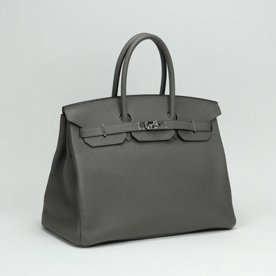 HERMES 헤르메스 Birkin 35 Birkin 35 가방 토트 백 토고 그리워 그 리 실버 하드웨어