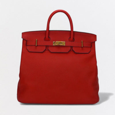 HERMES 爱马仕 Haut a courroies 40 Haut a courroies 40 Bag 托特包 Taurillon Clemence Vermillion 红 红金五金 手提包