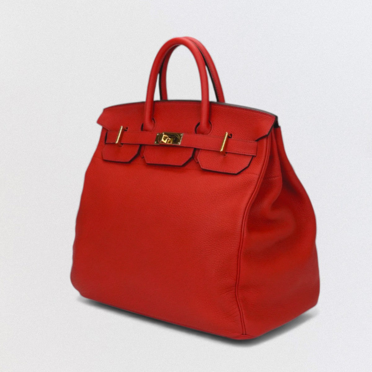 HERMES 爱马仕 Haut a courroies 40 Haut a courroies 40 Bag 托特包 Taurillon Clemence Vermillion 红 红金五金 手提包