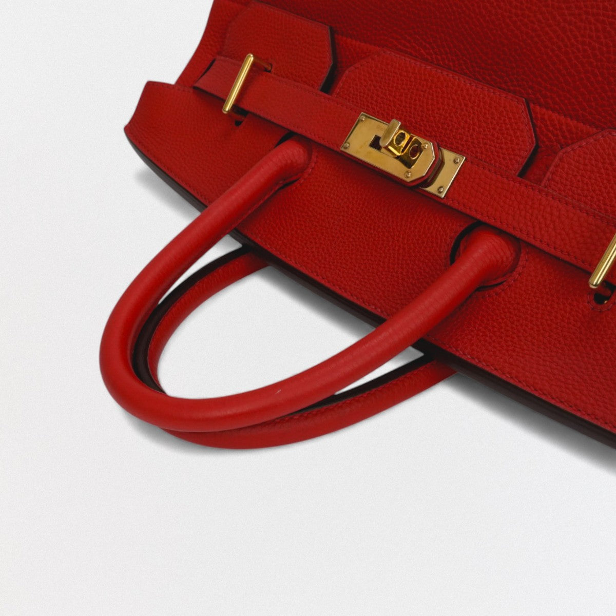 HERMES 爱马仕 Haut a courroies 40 Haut a courroies 40 Bag 托特包 Taurillon Clemence Vermillion 红 红金五金 手提包