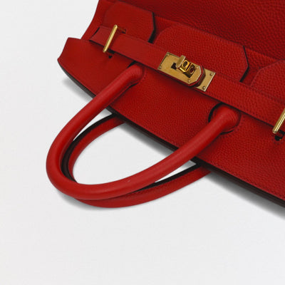 HERMES 爱马仕 Haut a courroies 40 Haut a courroies 40 Bag 托特包 Taurillon Clemence Vermillion 红 红金五金 手提包
