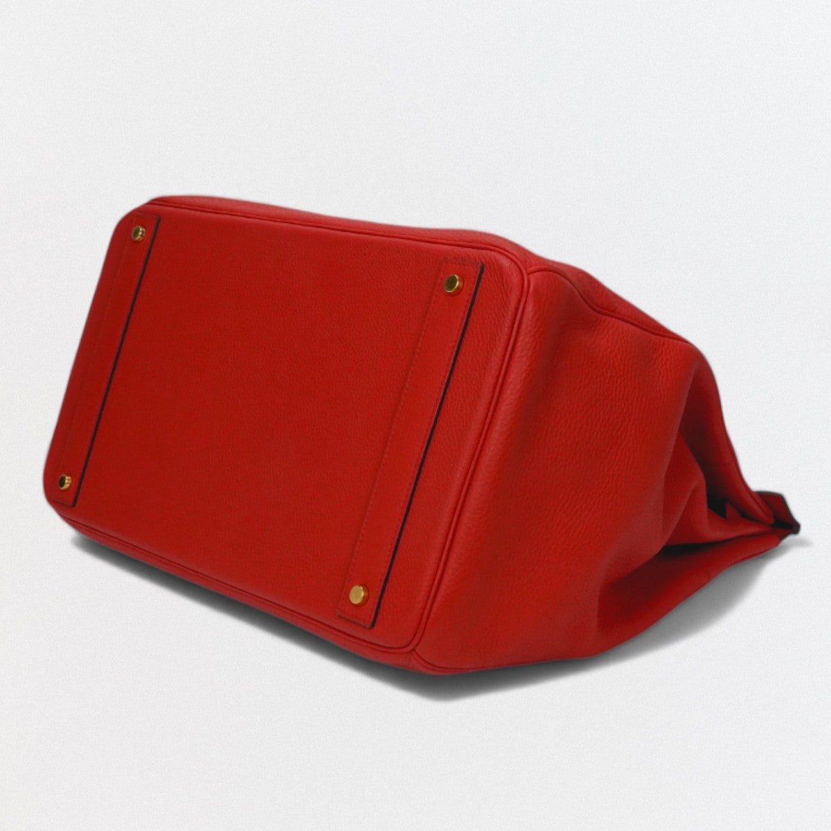 HERMES 爱马仕 Haut a courroies 40 Haut a courroies 40 Bag 托特包 Taurillon Clemence Vermillion 红 红金五金 手提包