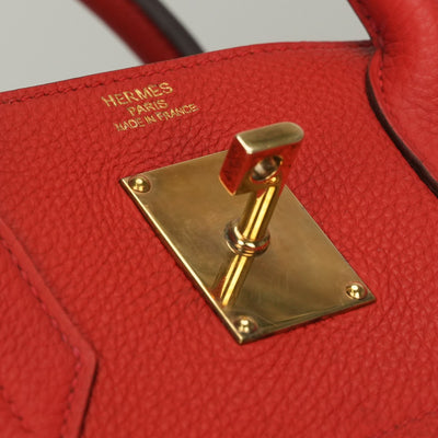 HERMES 爱马仕 Haut a courroies 40 Haut a courroies 40 Bag 托特包 Taurillon Clemence Vermillion 红 红金五金 手提包