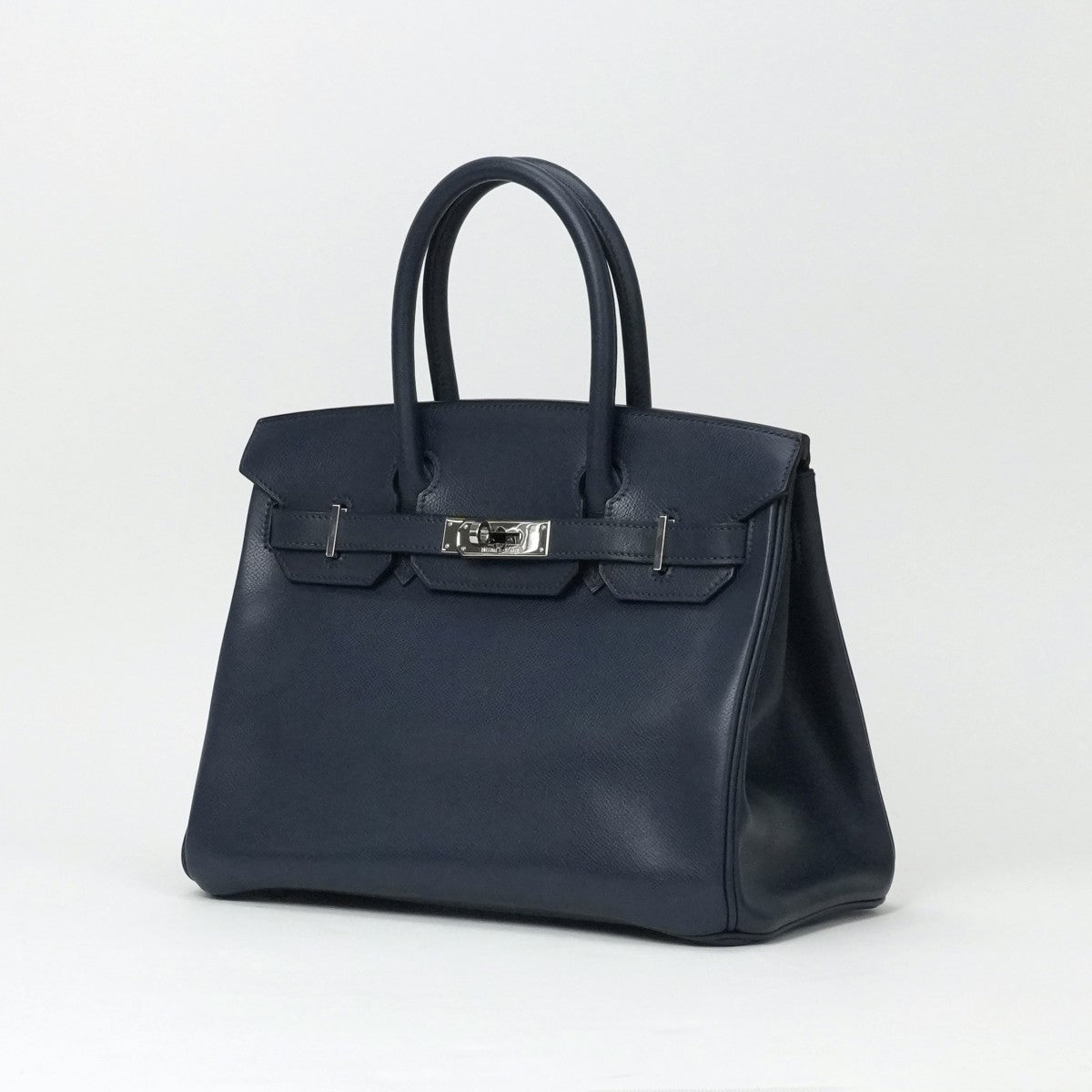 HERMES 爱马仕 Birkin 30 Birkin 30 袋子手提袋库什贝尔蓝色银色金属配件蓝色靛蓝