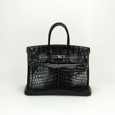 HERMES HERMES Birkin 35 Birkin 35 Tote bag crocodile nilotticus noir noir black black silver hardware Birkin 35Exotic Crocodile Nilotticus