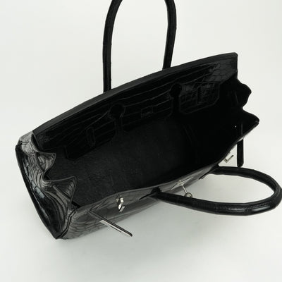 HERMES HERMES Birkin 35 Birkin 35 Tote bag crocodile nilotticus noir noir black black silver hardware Birkin 35Exotic Crocodile Nilotticus