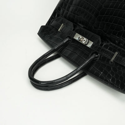 HERMES HERMES Birkin 35 Birkin 35 Tote bag crocodile nilotticus noir noir black black silver hardware Birkin 35Exotic Crocodile Nilotticus