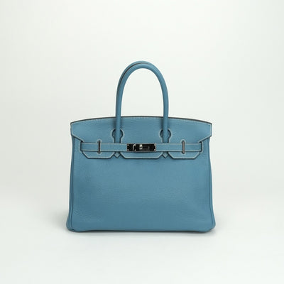 HERMES HERMES Birkin 30 Birkin 30 Tote bag Tote bag Toryon Clemence Bluejean Blue Blue Light Blue Ruthenium hardware
