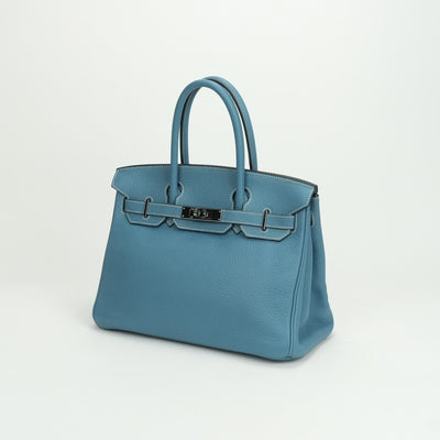 HERMES HERMES Birkin 30 Birkin 30 Tote bag Tote bag Toryon Clemence Bluejean Blue Blue Light Blue Ruthenium hardware