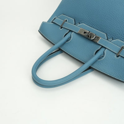 HERMES HERMES Birkin 30 Birkin 30 Tote bag Tote bag Toryon Clemence Bluejean Blue Blue Light Blue Ruthenium hardware