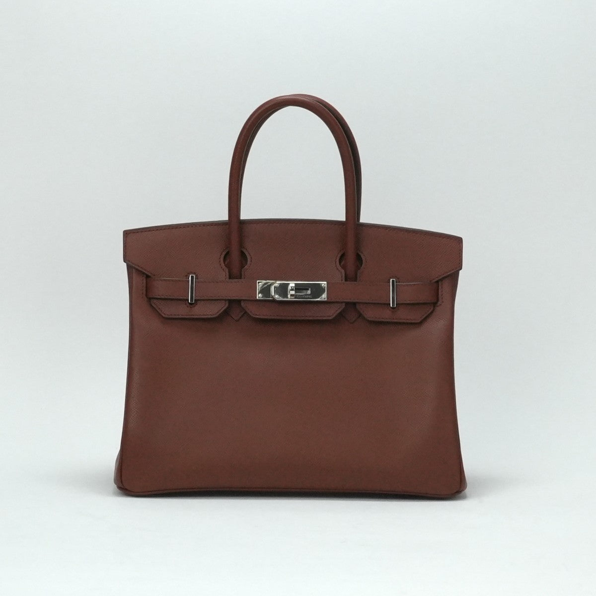 HERMES 爱马仕 Birkin 30 Birkin 30 袋子，手提袋，爱普生，西恩，棕色，棕色，银色配件，vo Epson