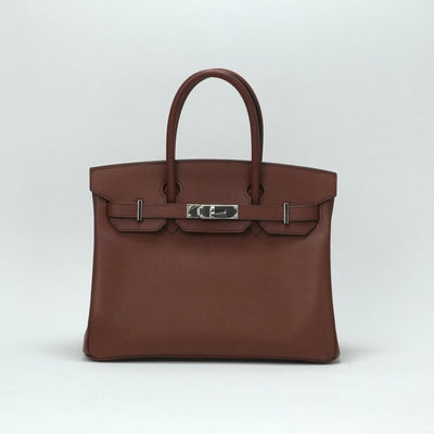 HERMES 爱马仕 Birkin 30 Birkin 30 袋子，手提袋，爱普生，西恩，棕色，棕色，银色配件，vo Epson