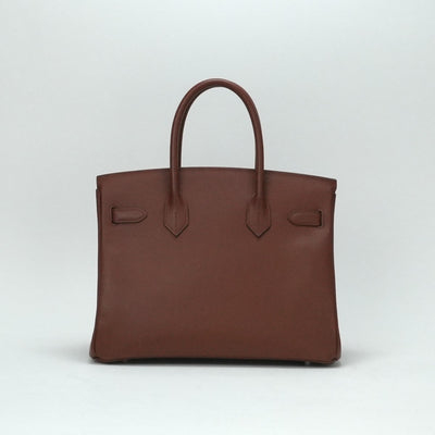 HERMES 爱马仕 Birkin 30 Birkin 30 袋子，手提袋，爱普生，西恩，棕色，棕色，银色配件，vo Epson