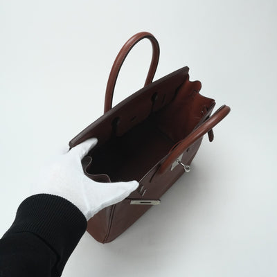 HERMES 爱马仕 Birkin 30 Birkin 30 袋子，手提袋，爱普生，西恩，棕色，棕色，银色配件，vo Epson