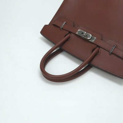 HERMES 爱马仕 Birkin 30 Birkin 30 袋子，手提袋，爱普生，西恩，棕色，棕色，银色配件，vo Epson