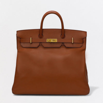 HERMES 爱马仕 Haut a courroies 45 Haut a courroies 45 包 手提包 沙发金色 金色 棕色 棕色 棕色金色五金 手提包