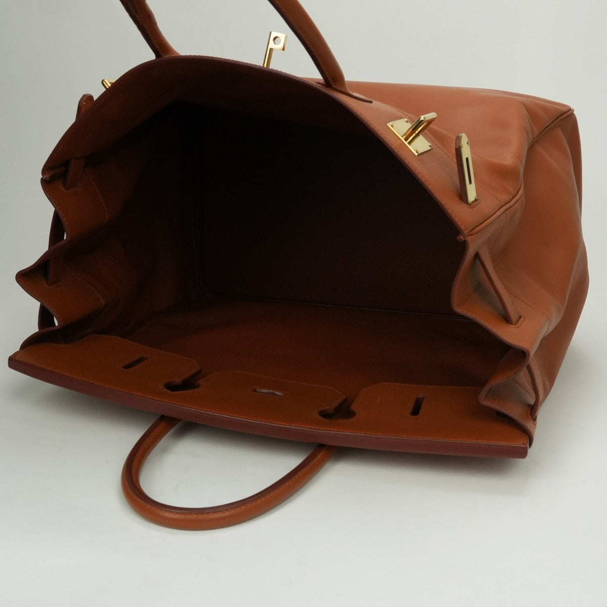 HERMES 爱马仕 Haut a courroies 45 Haut a courroies 45 包 手提包 沙发金色 金色 棕色 棕色 棕色金色五金 手提包