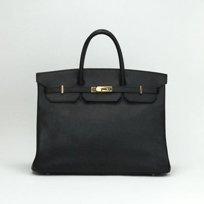 HERMES 爱马仕 Birkin 40 Birkin 40 包，手提袋，阿登，黑色，黑色，金色配件