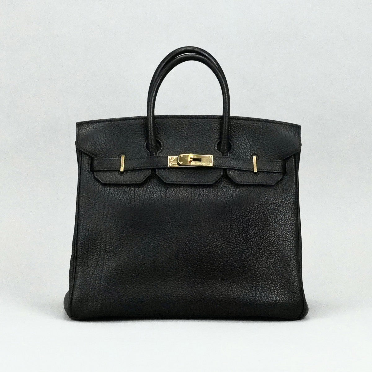 HERMES HERMES Haut ? courroies 32 Haut ? courroies 32 Bag, tote bag, fjord, noir, black, gold fittings