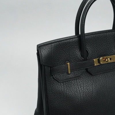 HERMES 爱马仕 Haut a courroies 32 Haut a courroies 32 包，手提袋，峡湾，黑色，黑色，金色配件