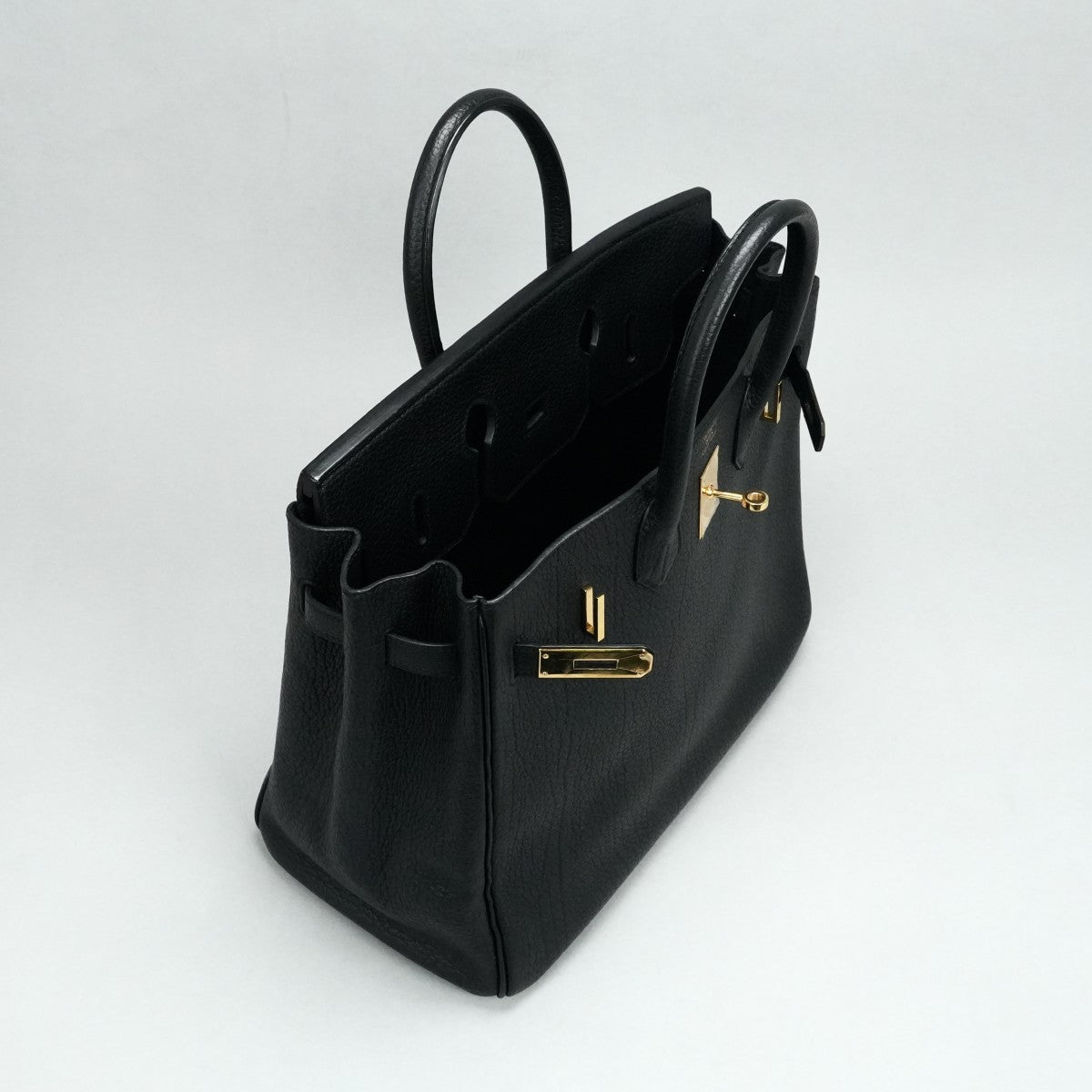 HERMES 爱马仕 Haut a courroies 32 Haut a courroies 32 包，手提袋，峡湾，黑色，黑色，金色配件