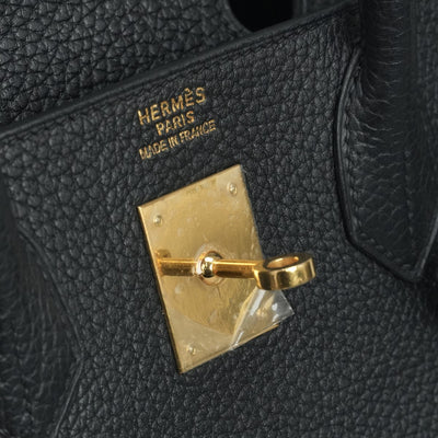 HERMES 爱马仕 Haut a courroies 32 Haut a courroies 32 包，手提袋，峡湾，黑色，黑色，金色配件