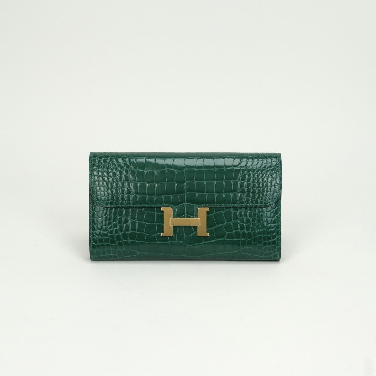 エルメス HERMES コンスタンスロング コンスタンス ロング 財布 長財布 ロングウォレット アリゲーター クロコダイル ヴェール グリーン green 緑 ゴールド金具 エキゾチック