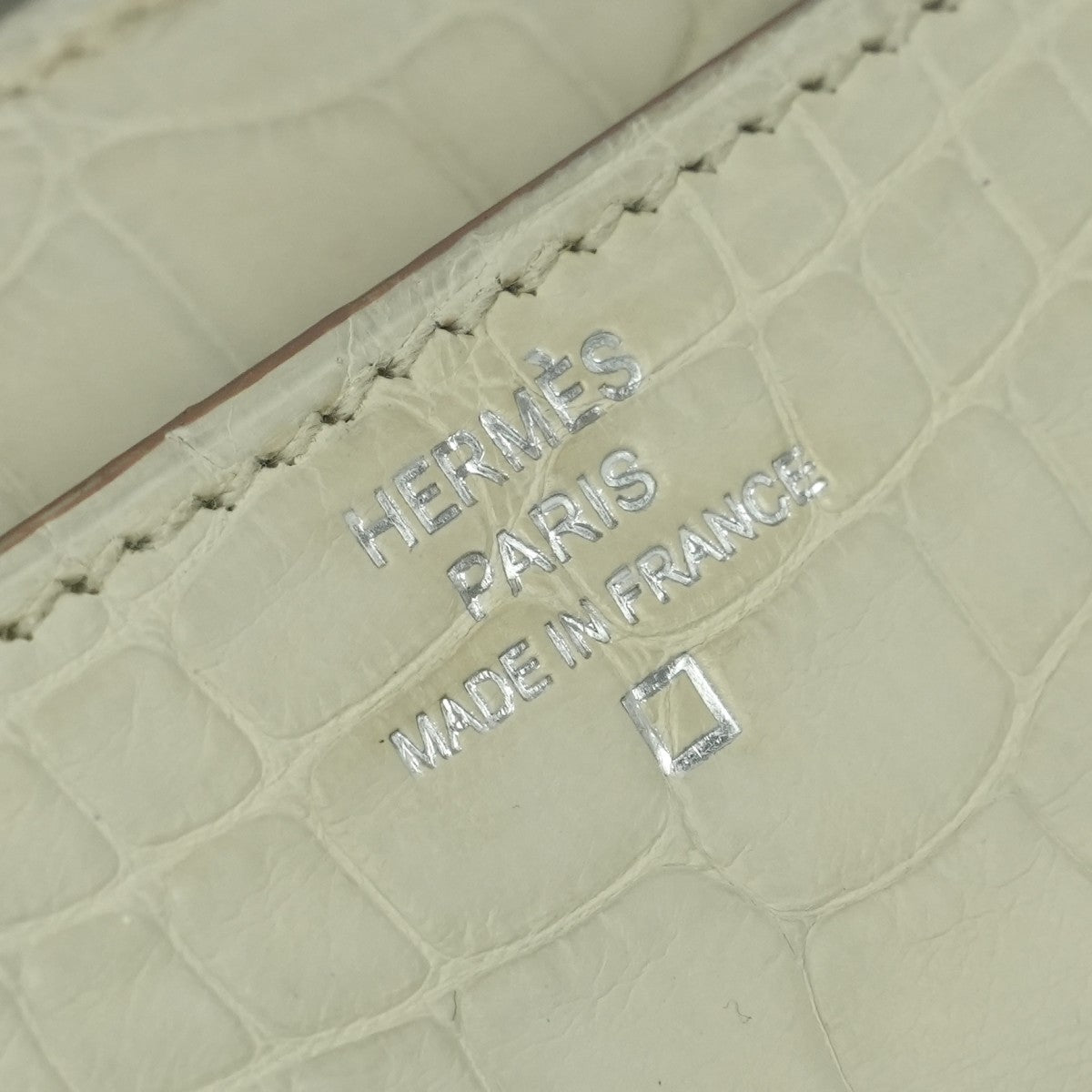 エルメス HERMES コンスタンスロング コンスタンス ロング 財布 長財布 ロングウォレット アリゲーターマット クロコダイル べトン Beton ライトグレー シルバー金具 エキゾチック
