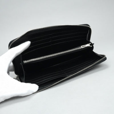 HERMES 爱马仕 Azap long Azap long classic 钱包长钱包长钱包鳄鱼鳄鱼黑色银色金属配件圆形拉链