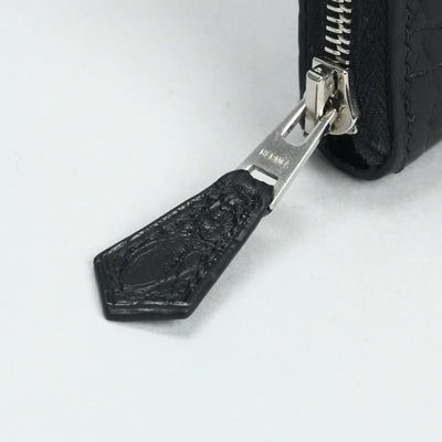 HERMES 爱马仕 Azap long Azap long classic 钱包长钱包长钱包鳄鱼鳄鱼黑色银色金属配件圆形拉链