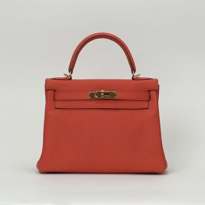 HERMES HERMES Kelly 28 Kelly 28 Bag, Tote Bag, Shoulder Bag, Togo, Capucine, Orange, Gold Fittings