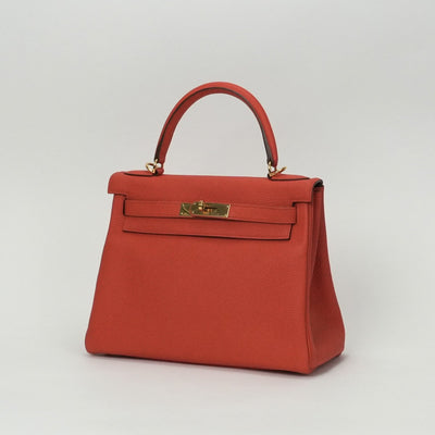 HERMES HERMES Kelly 28 Kelly 28 Bag, Tote Bag, Shoulder Bag, Togo, Capucine, Orange, Gold Fittings