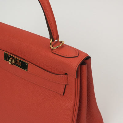 HERMES HERMES Kelly 28 Kelly 28 Bag, Tote Bag, Shoulder Bag, Togo, Capucine, Orange, Gold Fittings