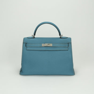 HERMES HERMES Kelly 32 Kelly 32 Bag, tote bag, shoulder bag, togo, bluejean, blue, silver hardware