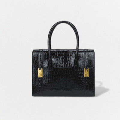 エルメス HERMES ドラッグ27 ドラッグ 27 バッグ トートバッグ クロコダイル ノワール Noir ブラック Black 黒 ゴールド金具 ハンドバッグ アリゲーター ニロティカス ポロサス