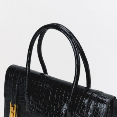 エルメス HERMES ドラッグ27 ドラッグ 27 バッグ トートバッグ クロコダイル ノワール Noir ブラック Black 黒 ゴールド金具 ハンドバッグ アリゲーター ニロティカス ポロサス