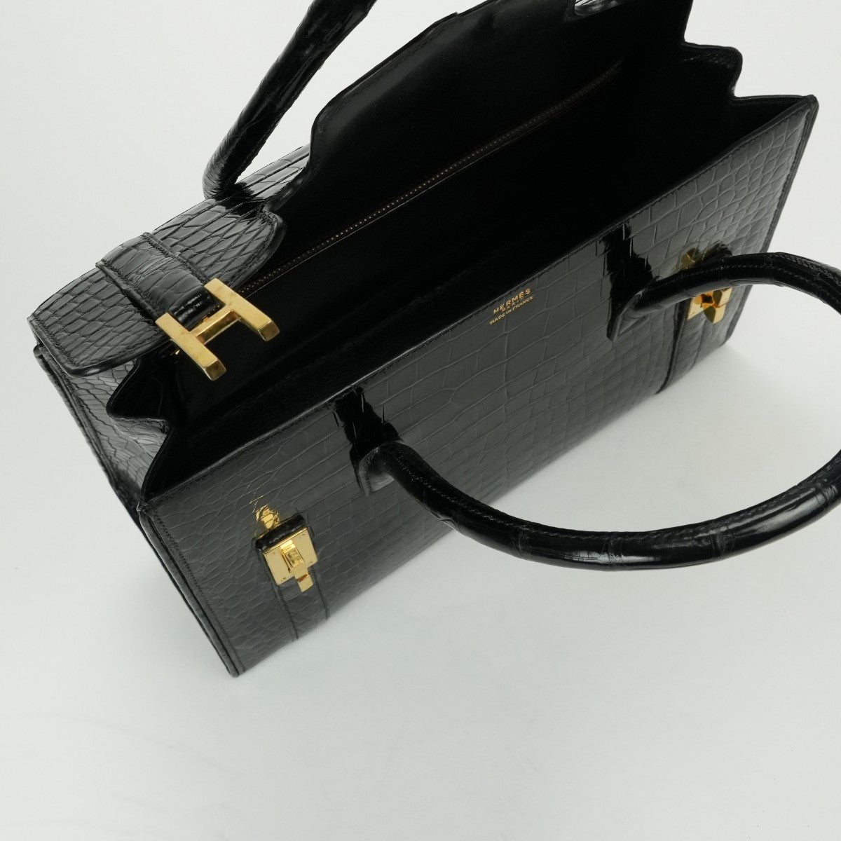 エルメス HERMES ドラッグ27 ドラッグ 27 バッグ トートバッグ クロコダイル ノワール Noir ブラック Black 黒 ゴールド金具 ハンドバッグ アリゲーター ニロティカス ポロサス