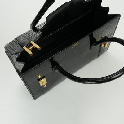 エルメス HERMES ドラッグ27 ドラッグ 27 バッグ トートバッグ クロコダイル ノワール Noir ブラック Black 黒 ゴールド金具 ハンドバッグ アリゲーター ニロティカス ポロサス