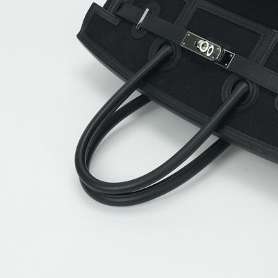 HERMES 爱马仕 Birkin 35 cargo Birkin35个袋子手提袋Toile Ash Swift Noir黑色银色硬件Vo Swift