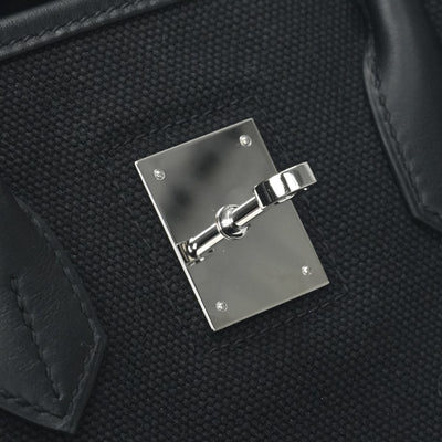 HERMES 爱马仕 Birkin 35 cargo Birkin35个袋子手提袋Toile Ash Swift Noir黑色银色硬件Vo Swift