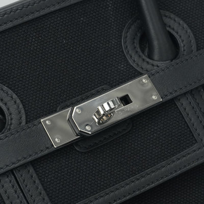 HERMES 爱马仕 Birkin 35 cargo Birkin35个袋子手提袋Toile Ash Swift Noir黑色银色硬件Vo Swift