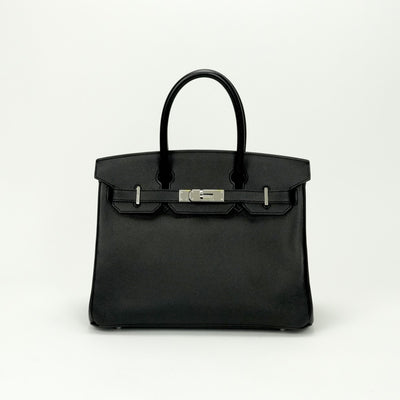 HERMES HERMES Birkin 30 Birkin 30 Bag Tote Bag Epson Noir Noir Black Black Silver Hardware Vaugh Epson